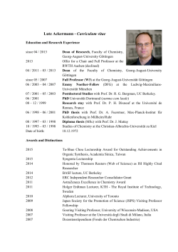 Lutz Ackermann - Curriculum vitae - Georg-August
