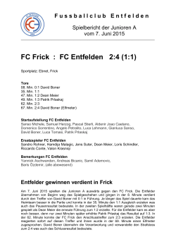 FC Frick : FC Entfelden 2:4 (1:1)