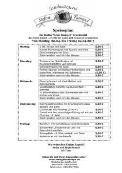 Speiseplan aktuelle Woche - &ldquo;beim Rumpel&rdquo; in Bruckm&uuml;hl
