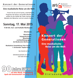 Konzert der Generationen Sonntag, 17. Mai 2015