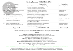 Speiseplan vom 04.05-08.05.2015