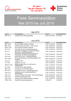 Termine Mai bis Juli 2015 - DRK-Landesschule Baden