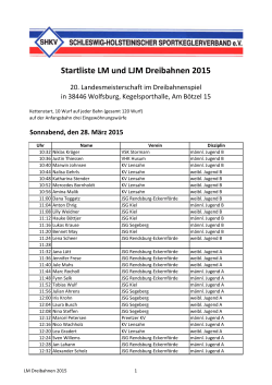 Startliste LM und LJM Dreibahnen 2015