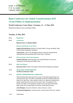 Bonn Conference for Global Transformation 2015