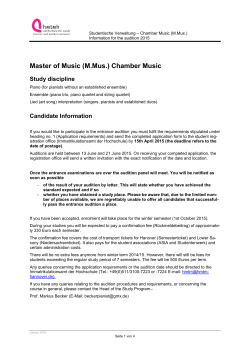 Master of Music (M.Mus.) - Hochschule für Musik, Theater und