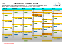 Abfuhrkalender Lebach Nord Bezirk 1 Juni 2015 Januar Februar