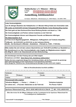 Formular Jubiläumsfeier - Angelsportverein Hobbyfischer eV