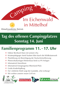 Programm - Camping im Eichenwald