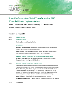 Bonn Conference for Global Transformation 2015