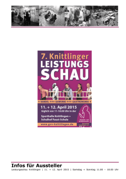 Infos f&uuml;r Aussteller