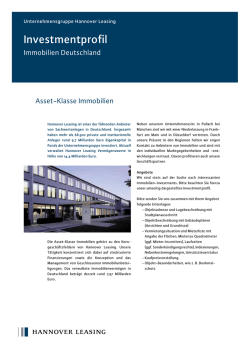 Investmentprofil Immobilien Deutschland