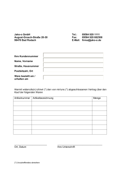 Jako-o GmbH Tel.: 09564 929 1111 August-Grosch-Straße 28