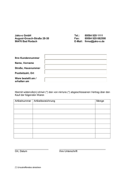 Jako-o GmbH Tel.: 09564 929 1111 August-Grosch-Stra&szlig;e 28