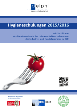 Hygieneschulungen 2015 - Hygiene Weiterbildung