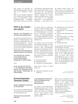 Ärzteblatt Sachsen 4/2015 - Sächsische Landesärztekammer