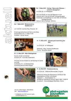 Jahresprogramm OGV Lauterach 2015