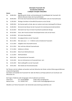 Dienstplan Feuerwehr AG Grundschule Süderholz 1.Halbjahr