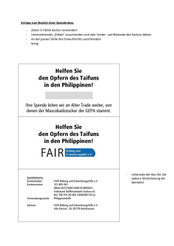 Vorlage zum Basteln einer Spendenbox