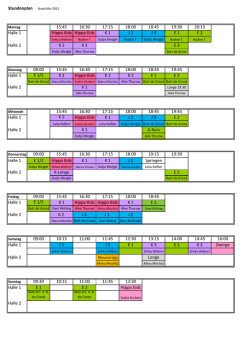 Stundenplan ab Mai 2015