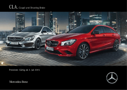 Preisliste CLA Shooting Brake - Mercedes