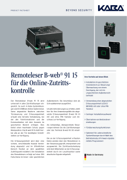 Remoteleser B-web 91 15 für die Online-Zutrittskontrolle