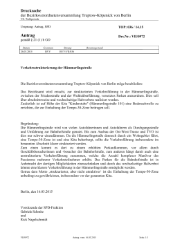 Antrag - SPD-Fraktion in der BVV Treptow