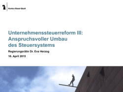 Referat Dr. Eva Herzog Impulsapéro Basel 2015