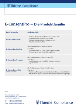 E-ConsentPro &ndash; Die Produktfamilie