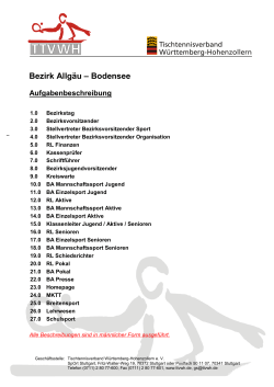 Aufgaben ab 2015 - Bezirk Allgäu