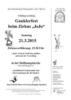 Gauklerfest beim Zirkus „JoJo“ 21.3.2015