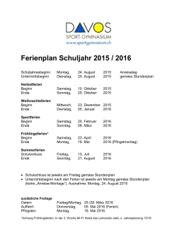 Ferienplan Schuljahr 2015 / 2016
