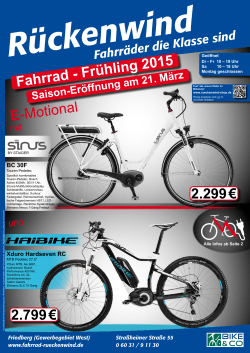 Frühjahr 2015 - Fahrrad Rückenwind, Friedberg
