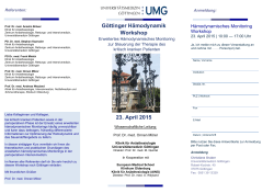 Göttinger Hämodynamik Workshop 23. April 2015