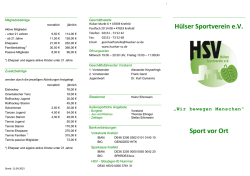 H&uuml;lser Sportverein e.V. Sport vor Ort