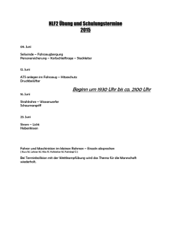 HLF &ndash; &Uuml;bungsplan Plan