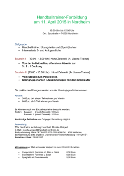 Einladung zur Handball-Trainer-Fortbildung am 03 - Handball-Netz