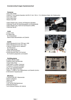 Inventarverkauf wegen Systemwechsel Cameras Licht Audio