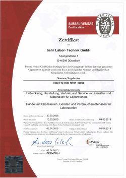 ISO Zertifikat