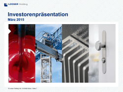 Investorenpr&auml;sentation