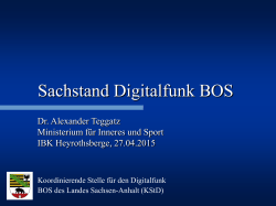 Sachstand digitales Sprech- und Datenfunknetz - Sachsen
