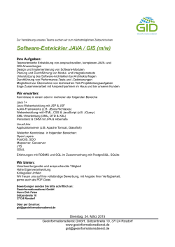 Software-Entwickler JAVA / GIS (m/w)