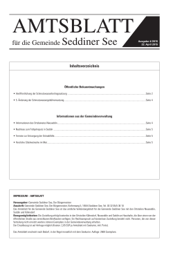 Inhaltsverzeichnis - Gemeinde Seddiner See