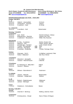 Schiedsrichter-Ansetzungen vom 10.04. bis 15.04.2015