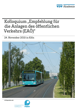 Kolloquium „Empfehlung für die Anlagen des öffentlichen Verkehrs
