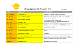 Jahresprogramm Pro Down e.V. 2015