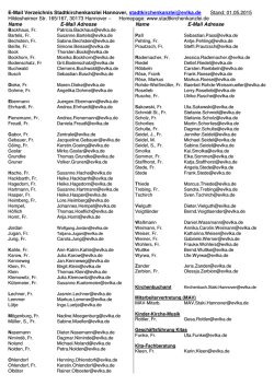 E-Mail Verzeichnis der Stadtkirchenkanzlei 01.05.2015