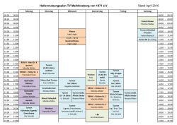 Hallennutzungsplan TV Markkleeberg von 1871 e.V. Stand April 2015
