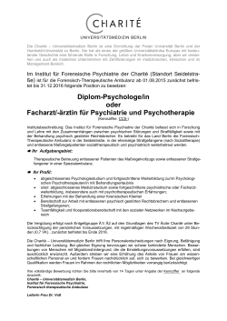 Diplom-Psychologe/in oder Facharzt/