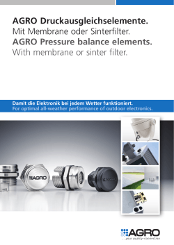 AGRO Pressure balance elements.