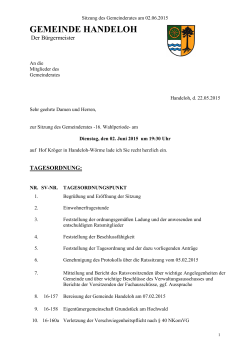 Gemeinderatssitzung am 02.06.2015.